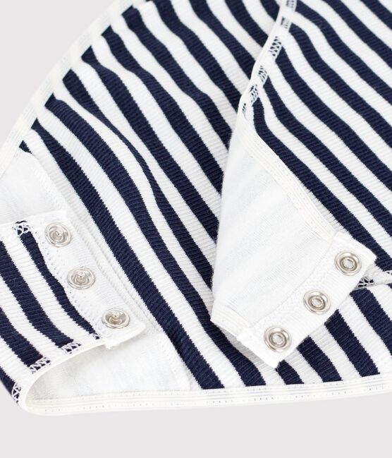 Body femme en coton manches courtes à rayures bleu SMOKING/blanc MARSHMALLOW