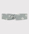 Bandeau bébé en gaze de coton imprimé fleurs bleu PAUL/blanc MARSHMALLOW