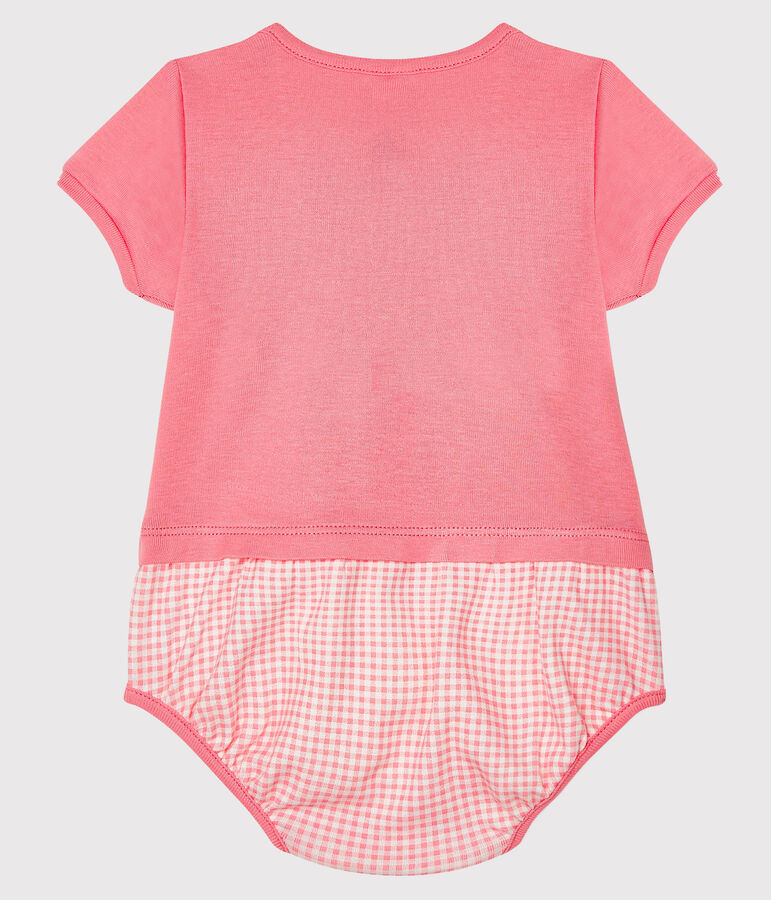 Combicourt faux deux-pi&egrave;ces b&eacute;b&eacute; blanc/rose