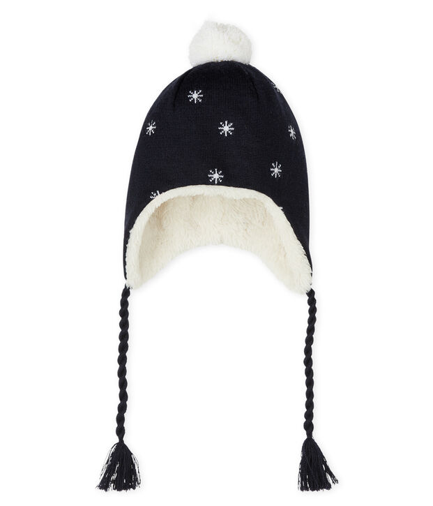 Bonnet p&eacute;ruvien b&eacute;b&eacute; gar&ccedil;on doubl&eacute; de sherpa bleu marine