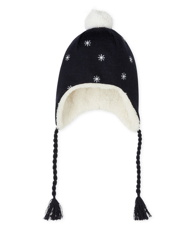 Bonnet p&eacute;ruvien b&eacute;b&eacute; gar&ccedil;on doubl&eacute; de sherpa bleu