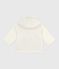 Veste bébé ouatinée en velours brodé et doublure milleraies écru MILK