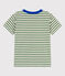 Teeshirt enfant en coton manches courtes à rayures vert PALMERAIE/ AVALANCHE