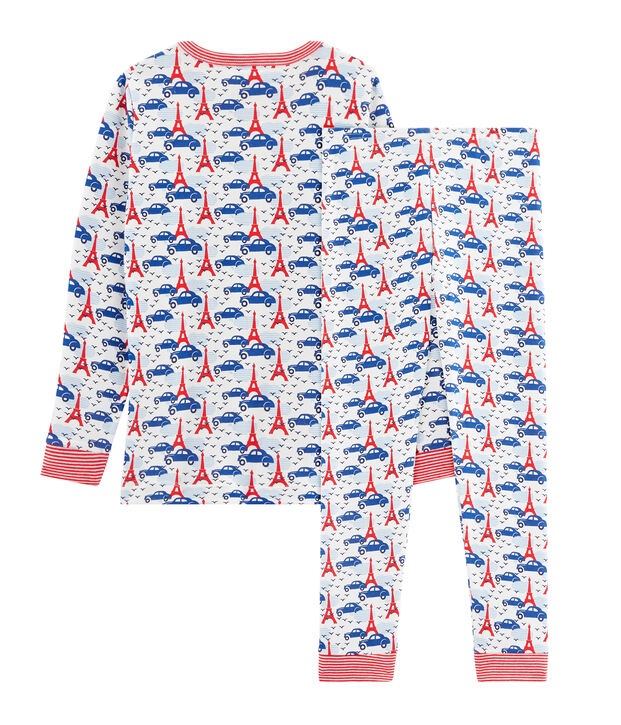 Pyjama petit gar&ccedil;on coupe tr&egrave;s ajust&eacute;e blanc/multicouleur