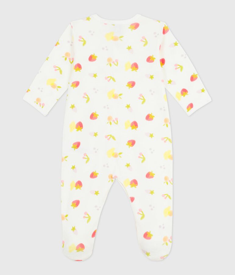 Pyjama b&eacute;b&eacute; en coton imprim&eacute; fruits blanc MARSHMALLOW/blanc MULTICO