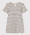 Robe rayée manches courtes en coton enfant fille blanc AVALANCHE/bleu SMOKING