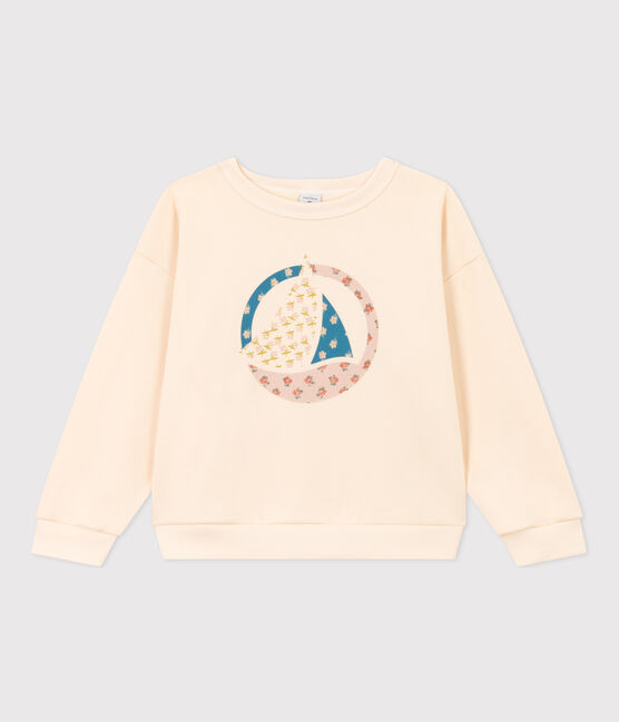 Sweatshirt en molleton enfant fille écru AVALANCHE