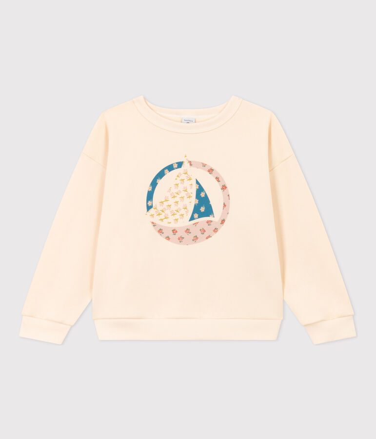 Sweatshirt en molleton enfant fille &eacute;cru AVALANCHE