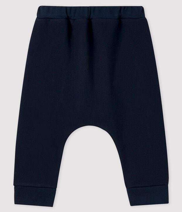 Pantalon b&eacute;b&eacute; fille/gar&ccedil;on en molleton bleu marine