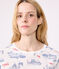Pyjama short femme en coton imprimé Paris blanc MARSHMALLOW/blanc MULTICO