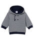 Sweatshirt à capuche ouatine bébé garçon rayé