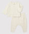 Ensemble 2 pièces uni en tubique bio bébé beige MONTELIMAR CHINE