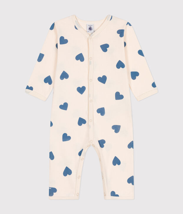 Pyjama sans pieds imprim&eacute; en coton b&eacute;b&eacute; bleu/bleu