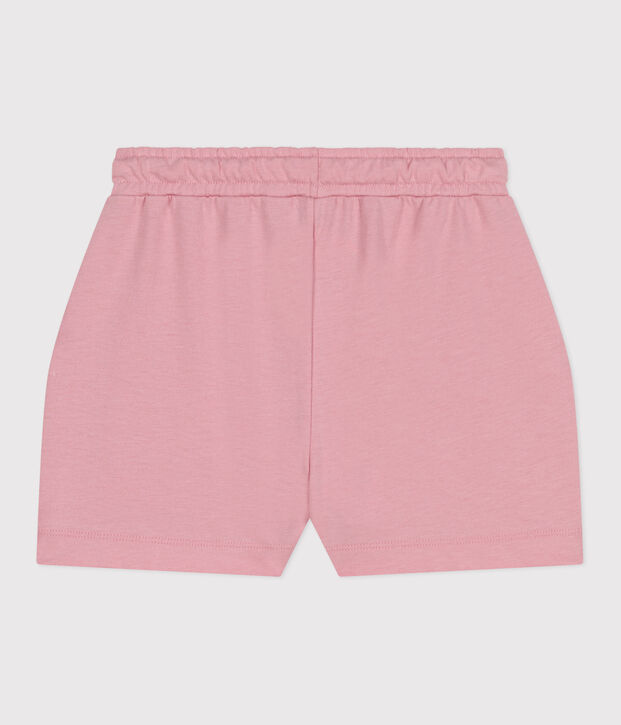 Short enfant en coton uni rose