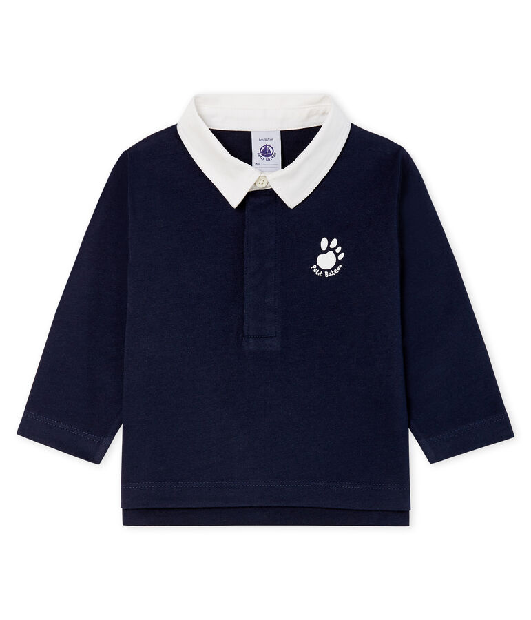 Polo manches longues b&eacute;b&eacute; gar&ccedil;on bleu