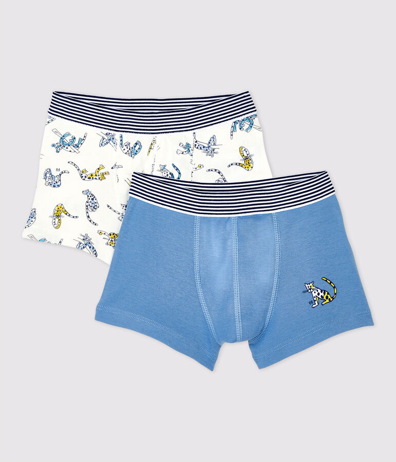 Lot de 2 boxers imprim&eacute; panth&egrave;res petit gar&ccedil;on en coton biologique multicouleur