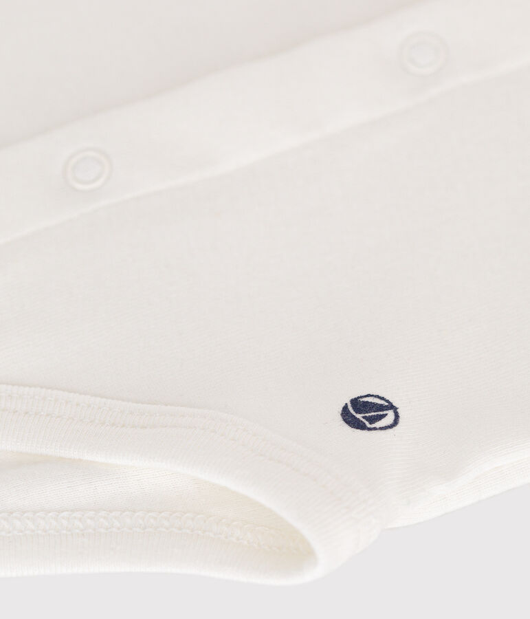 Body manches courtes &agrave; col b&eacute;b&eacute; blanc MARSHMALLOW