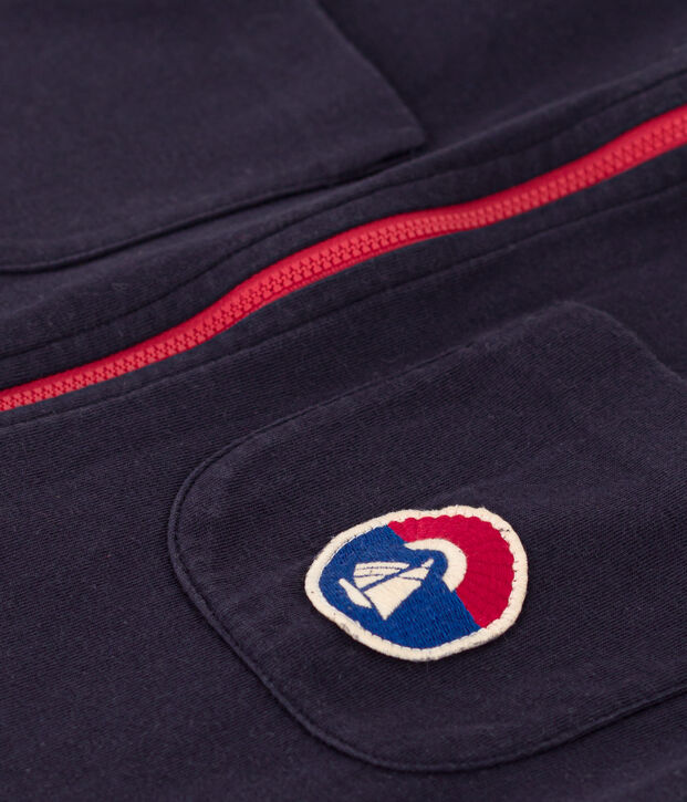 Robe sans manches en coton enfant fille bleu marine