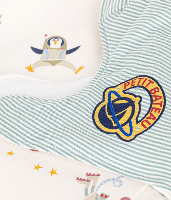 Pyjama déguisement en coton imprimé espace enfant blanc MARSHMALLOW/blanc MULTICO