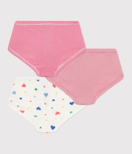 Lot de culottes enfant en coton taille haute imprimé cœurs variante 1