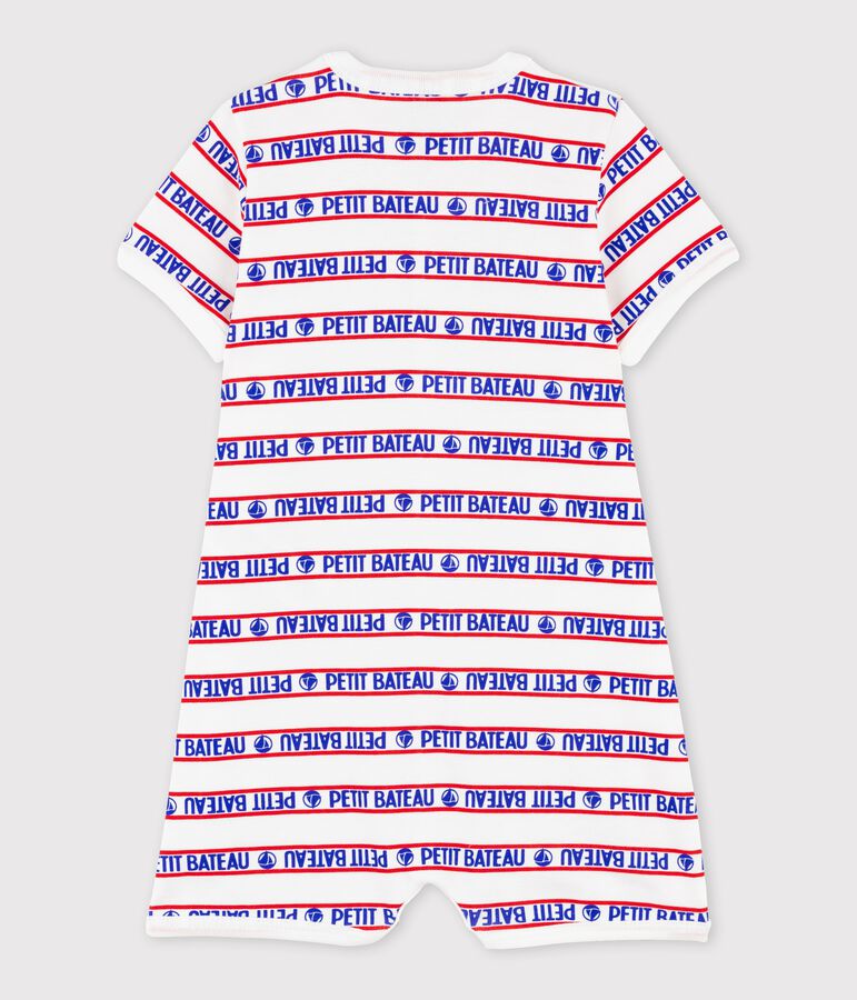 Combicourt Petit Bateau b&eacute;b&eacute; en coton blanc MARSHMALLOW/rouge TERKUIT/ MULTICO