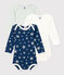 Lot de 3 bodies manches étoiles phosphorescentes bébé en coton variante 1