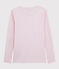 T-shirt laine et coton Femme rose CHARME/blanc MARSHMALLOW