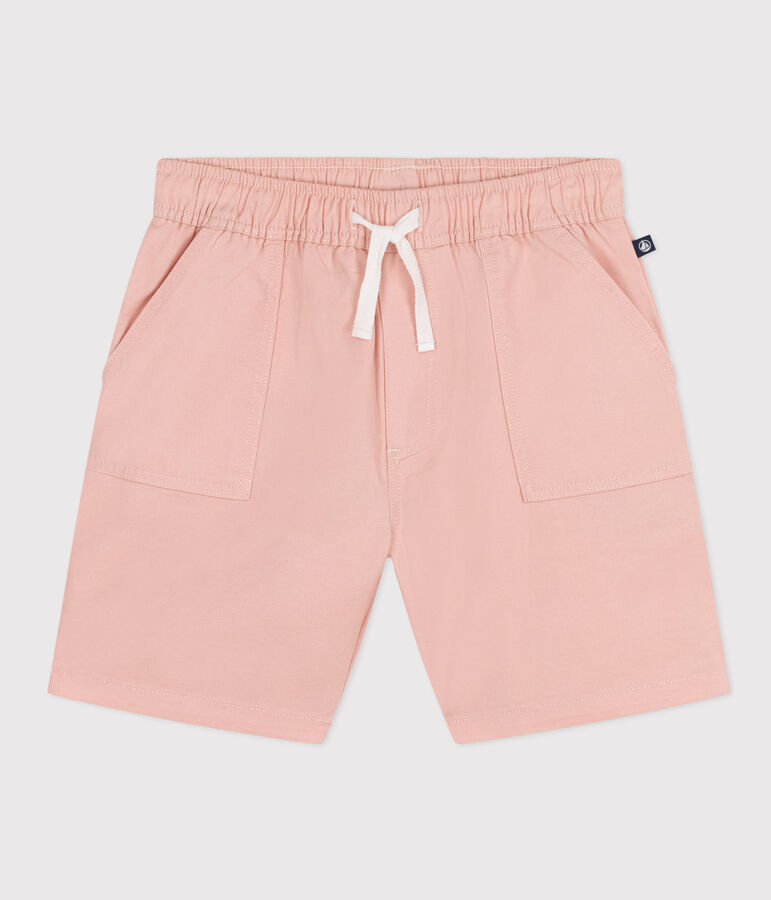 Short en twill de coton et lin enfant rose SALINE