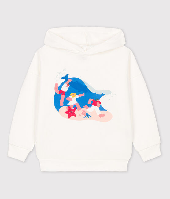 Sweatshirt garçon Petit Bateau x Water Family blanc MARSHMALLOW