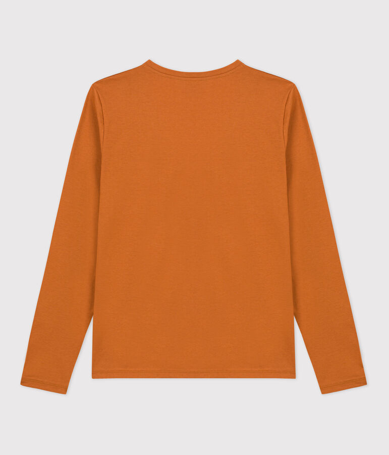 Tee-shirt LE DROIT col V en coton Femme marron ECUREUIL