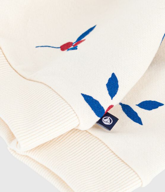 Sweatshirt bébé en coton imprimé baies à volants MILK/ MULTICO