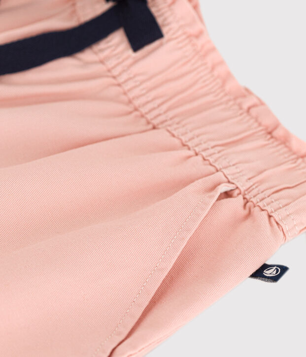 Pantalon large en toile de coton enfant fille rose