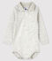 Body manches longues col polo bébé gris BELUGA CHINE
