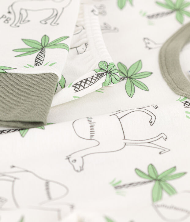 Pyjama dromadaires en coton enfant blanc/multicouleur