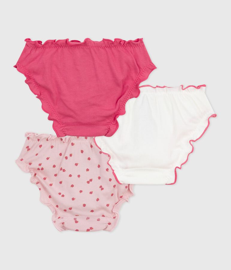 Lot de culottes enfant en coton froufrou imprim&eacute; pommes variante 1