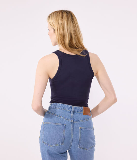 Débardeur l'Iconique en coton femme bleu SMOKING