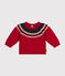 Pull en tricot contenant de la laine bébé rouge STOP/ MULTICO