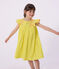 Robe enfant manches courtes en coton jaune