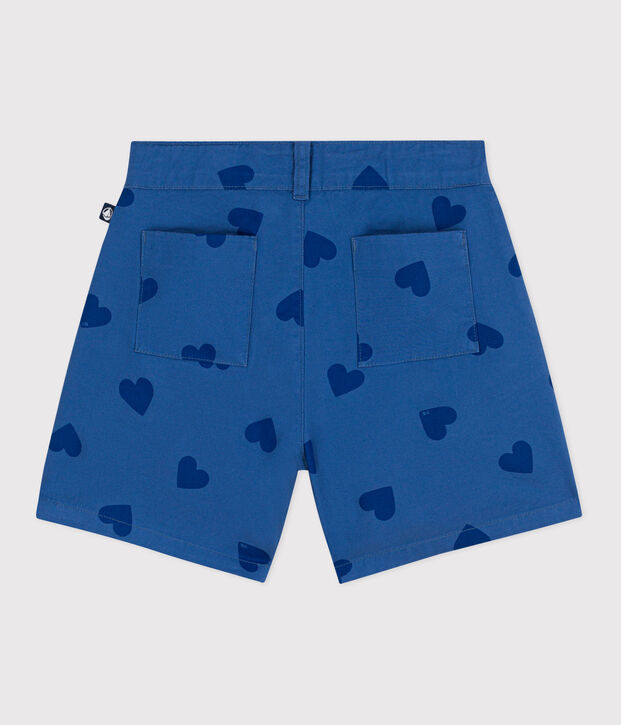 Short enfant en coton c&oelig;urs bleu/bleu