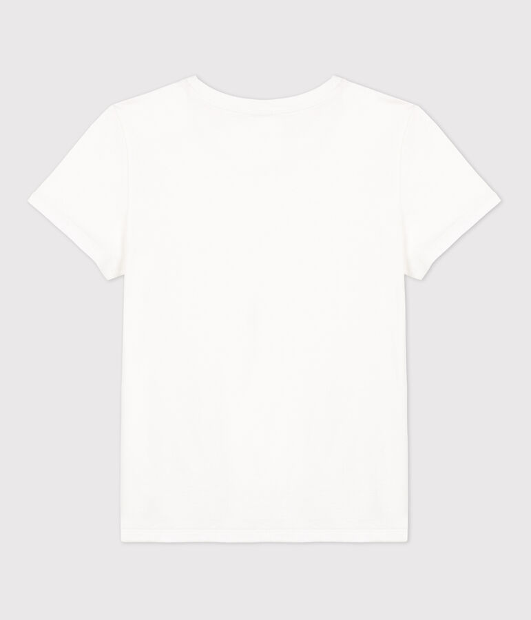 Tee-shirt LE DROIT col rond en coton Femme blanc ECUME