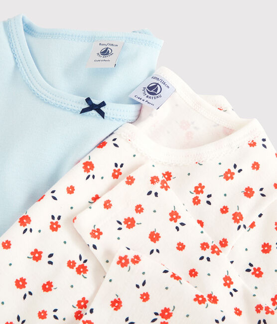 Lot de 2 tee shirts manches longues imprimé fleuri petite fille en coton biologique variante 1