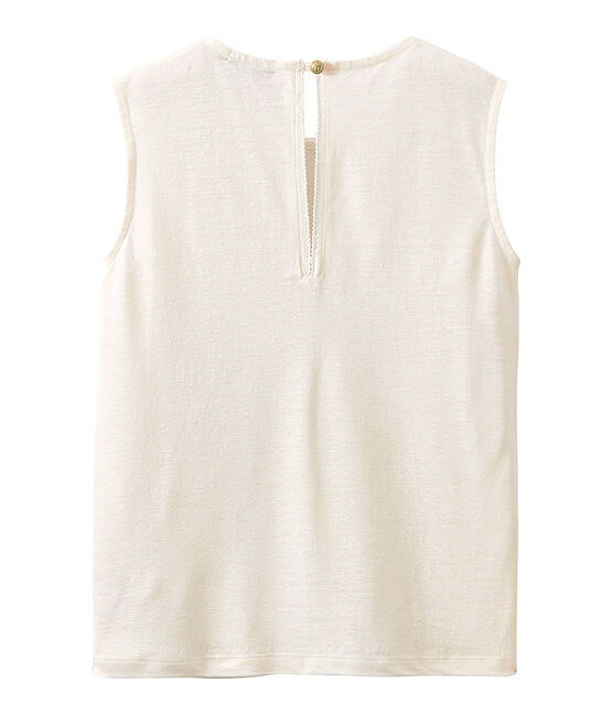 Top femme sans manches en lin blanc LAIT