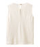 Top femme sans manches en lin blanc LAIT