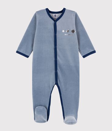 PETIT BATEAU - Dors-bien bébé fille en velours rose