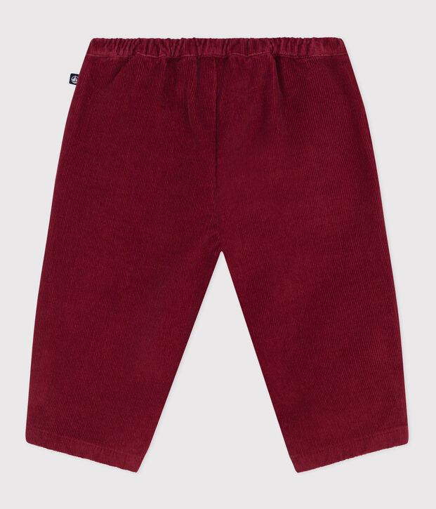 Pantalon b&eacute;b&eacute; en velours uni rouge