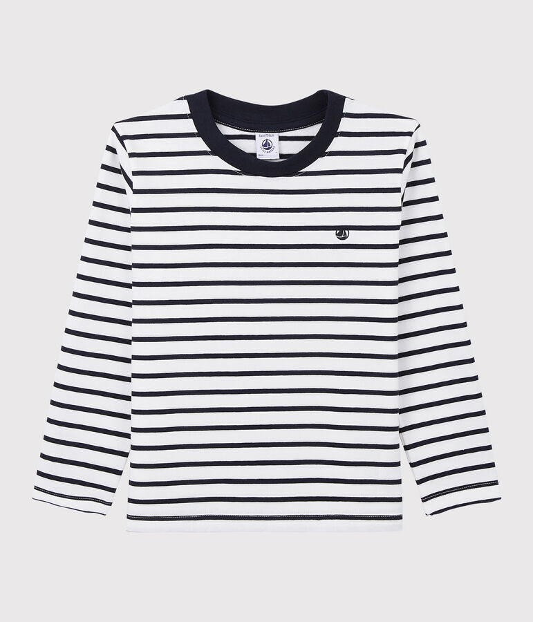Tee-shirt en jersey enfant fille - gar&ccedil;on blanc/bleu