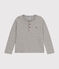 Tee-shirt manches longues en coton enfant garçon gris CHATON CHINE