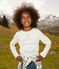 Tee-shirt manches longues en coton enfant fille / garçon blanc AVALANCHE/ ROVER/ MULTICO