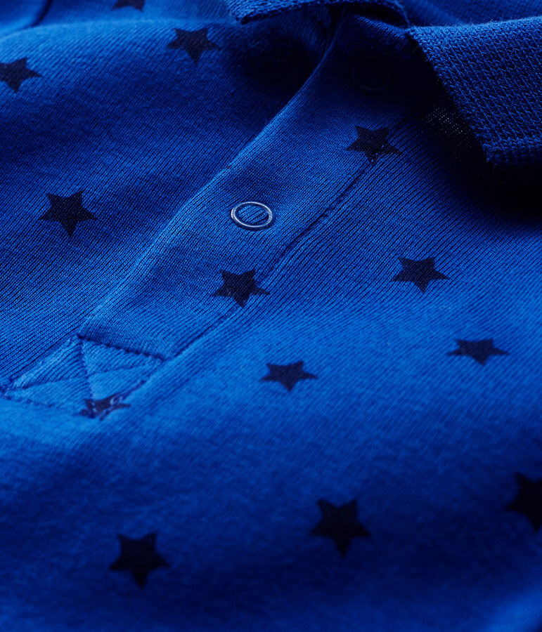 Body manches longues avec col polo b&eacute;b&eacute; gar&ccedil;on bleu/bleu