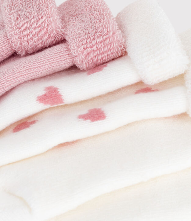 Lot de chaussettes b&eacute;b&eacute; en coton &eacute;ponge l&eacute;ger uni multicouleur